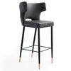 Tabouret bar Holguin de Manhattan Comfort de 41,34 po en bois - gris, noir et doré
