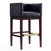 Tabouret bar Kingsley de Manhattan Comfort de 38 po en hêtre - noir et noyer foncé