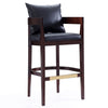 Tabouret bar Ritz de Manhattan Comfort de 38 po en hêtre - noir et noyer foncé