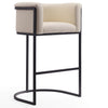 Tabouret bar Cosmopolitan de Manhattan Comfort de 37,8 po en métal - crème et noir