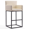 Tabouret bar Ambassador de Manhattan Comfort de 42 po en métal - crème et noir