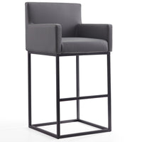 Tabouret bar Ambassador de Manhattan Comfort de 42 po en métal - gris et noir