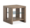 Table de bout Bukley de 24 po avec tablette réglable - brun épicé