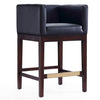 Tabouret bar Kingsley de Manhattan Comfort de hauteur comptoir de 34 po en hêtre - noir et noyer foncé