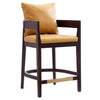Tabouret bar Ritz de Manhattan Comfort de hauteur comptoir de 34 po en hêtre - chameau et noyer foncé