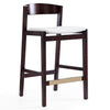 Tabouret bar Klismos de Manhattan Comfort de hauteur comptoir de 36,75 po en hêtre - ivoire et noyer foncé