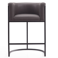 Tabouret bar Cosmopolitan de Manhattan Comfort de hauteur comptoir de 33,8 po en métal - galet et noir