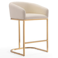 Tabouret bar Louvre de Manhattan Comfort de hauteur comptoir de 36 po en acier inoxydable - crème et doré titane