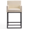 Tabouret bar Ambassador de Manhattan Comfort de hauteur comptoir de 38 po en métal - crème et noir