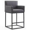 Tabouret bar Ambassador de Manhattan Comfort de hauteur comptoir de 38 po en métal - gris et noir