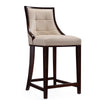 Tabouret bar Fifth Ave de Manhattan Comfort de hauteur comptoir de 39,5 po en hêtre - crème et noyer foncé