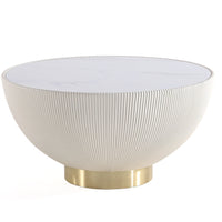 Table à café moderne Anderson de Manhattan Comfort avec revêtement en similicuir et dessus de table