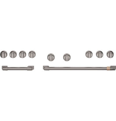 Café 48" Brushed Black Handle and Knob Kit for Pro Range and Rangetop - CXPR8HKPTBT|Trousse de poignées et de boutons Café noir brossé de 48 po pour cuisinière et surface de cuisson professionnelles - CXPR8HKPTBT