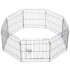 Pawhut 30 Pouces 8 Panneaux Parc Pour Animaux De Compagnie En Metal Interieur Exterieur Exercice Chien Stylo Cage Caisse