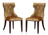 Ensemble 2 chaises de salle à manger Reine de Manhattan Comfort en velours - doré antique et noyer