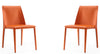 Ensemble 2 chaises de salle à manger Paris de Manhattan Comfort en cuir à équipement corail - corail