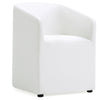 Chaise de salle à manger arrondie et moderne Anna de Manhattan Comfort en similicuir - crème