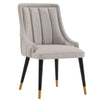Chaise de salle à manger moderne Eda de Manhattan Comfort en velours et similicuir - grise