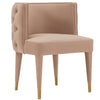 Chaise de salle à manger moderne Maya de Manhattan Comfort en velours capitonné - couleur chair