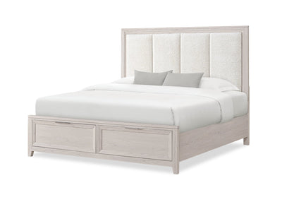 Elana Storage Bed with Upholstered Headboard, Beige – King Size | Lit de rangement Elana avec tête de lit rembourrée, beige - format très grand lit