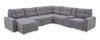 Sofa sectionnel modulaire à coulissement et inclinaison électriques de gauche Elevate de Scott Living 7 pièces en tissu de chenille - gris