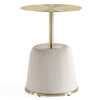 Table de bout moderne Anderson 1.0 de Manhattan Comfort avec revêtement en similicuir et dessus de table doré - crème