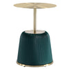 Table de bout moderne Anderson 1.0 de Manhattan Comfort avec revêtement en similicuir et dessus de table doré - verte