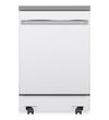 Lave-vaisselle portatif GE de 24 po et de 54 dBA avec commandes sur le dessus et broyeur d’aliments solides PiranhaMC - blanc - GPT225SGLWW