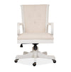 Chaise rembourrée Milson de 22,5 po avec roulettes - albâtre