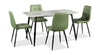 Ensemble de salle à manger Arlo 5 pièces en pierre frittée et métal avec table de 55 po (L) et 4 chaises vertes - vert, gris et noir