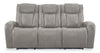 Sofa à inclinaison électrique Titan de Shaquille O’Neal Home de 92 po en cuir véritable avec confort Shaq-o-pedic - ardoise