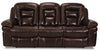 Sofa inclinable Leo de 87,5 po en cuir véritable - brun noyer