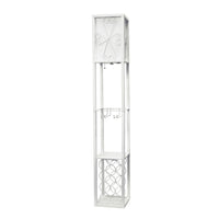 Lampe à pied de Simple Designs avec tablette et support à vin - blanche