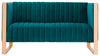 Causeuse Trillium de Manhattan Comfort de 57,48 po en velours - bleu turquoise et dorée