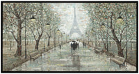 Peinture acrylique encadrée « A Walk Through Paris » - 32,25 po x 61,25 po