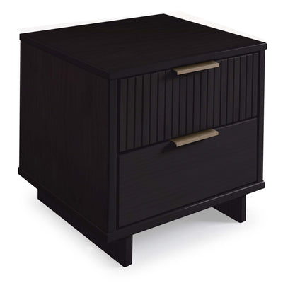 Manhattan Comfort Granville Modern Nightstand with 2 Full Extension Drawers - Black |Table de nuit moderne Granville de Manhattan Comfort avec 2 tiroirs à extension complète - noir