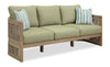 Sofa Oasis pour la terrasse à l’extérieur - eucalyptus, corde et tissu NuvellaMD, résistant aux intempéries - naturel et vert