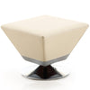 Pouf pivotant Diamond de Manhattan Comfort en chrome poli - tan