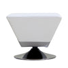Pouf pivotant Diamond de Manhattan Comfort en chrome poli - blanc