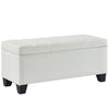 Banc en similicuir blanc avec rangement