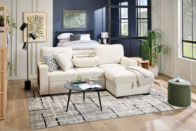 Milan Platform Bed with Headboard & Frame, Mid-Century Modern, Black - Queen Size | Lit plateforme Milan de style moderne du milieu du 20e siècle avec tête de lit et cadre de lit, noir - format grand lit