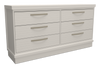 Commode de chambre à coucher Alpine de 62 po (L) x 32 po (H) à 6 tiroirs, fabriquée au Canada - blanche