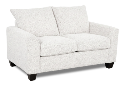 Made in Canada Customizable Sofa Lab Arc 63" Fabric Loveseat – Teddy Snow | Causeuse personnalisable Roll de Sofa Lab de 63 po fabriqué au Canada en tissu - Teddy Snow