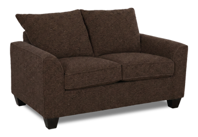 Made in Canada Customizable Sofa Lab Arc 63" Fabric Loveseat – Teddy Walnut | Causeuse personnalisable Roll de Sofa Lab de 63 po fabriqué au Canada en tissu - Teddy Walnut