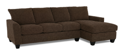 Made in Canada Customizable Sofa Lab Arc Right-Facing Fabric Sofa Chaise – Teddy Walnut | Sofa avec fauteuil long de droite personnalisable Arc de Sofa Lab fabriqué au Canada en tissu - Teddy Walnut