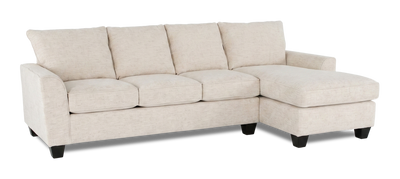 Made in Canada Customizable Sofa Lab Arc Right-Facing Fabric Sofa Chaise – Chenille White | Sofa avec fauteuil long de droite personnalisable Arc de Sofa Lab fabriqué au Canada en tissu - Chenille White