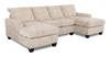 Sofa sectionnel avec deux fauteuils longs personnalisable Arc de Sofa Lab fabriqué au Canada en tissu - Plush Parchment