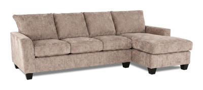 Made in Canada Customizable Sofa Lab Arc Right-Facing Fabric Sofa Chaise – Chenille Praline | Sofa avec fauteuil long de droite personnalisable Arc de Sofa Lab fabriqué au Canada en tissu - Chenille Praline
