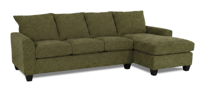 Made in Canada Customizable Sofa Lab Arc Right-Facing Fabric Sofa Chaise – Chenille Moss | Sofa avec fauteuil long de droite personnalisable Arc de Sofa Lab fabriqué au Canada en tissu - Chenille Moss