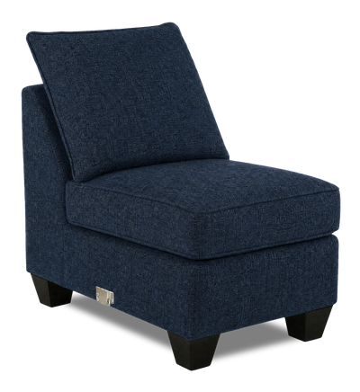 Made in Canada Customizable Sofa Lab Arc 46" Fabric Armless Chair – Chenille Pacific | Fauteuil sans accoudoirs personnalisable Curve de Sofa Lab de 24 po fabriqué au Canada en tissu - Chenille Pacific